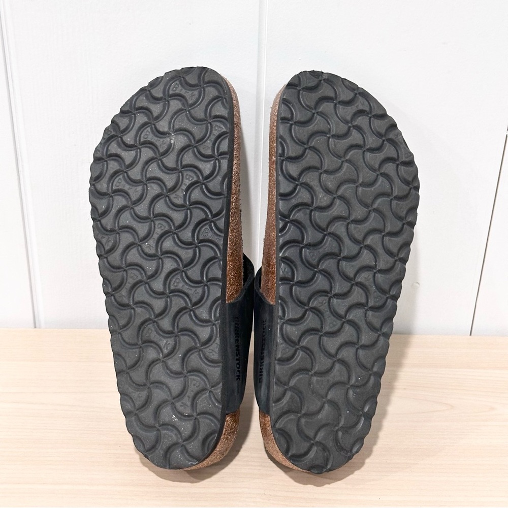 Birkenstock Gizeh Big Buckle Nubuck Leather In Black Size 7 - Picture 7 of 9